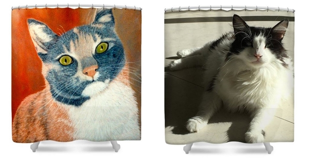 Koi koupelnov zvsy / Cat shower curtains