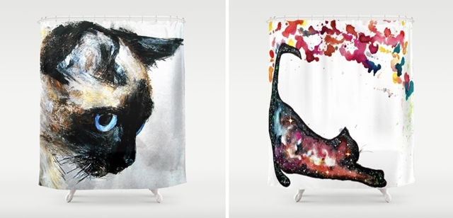 Koi koupelnov zvsy / Cat shower curtains