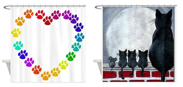 Koi koupelnov zvsy / Cat shower curtains