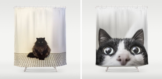 Koi koupelnov zvsy / Cat shower curtains